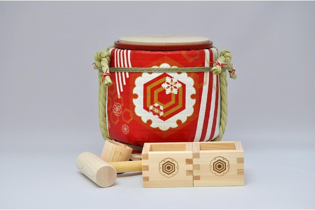Mini Kagami Biraki Set: Special Sake Set for Celebrations Long Life & Happiness