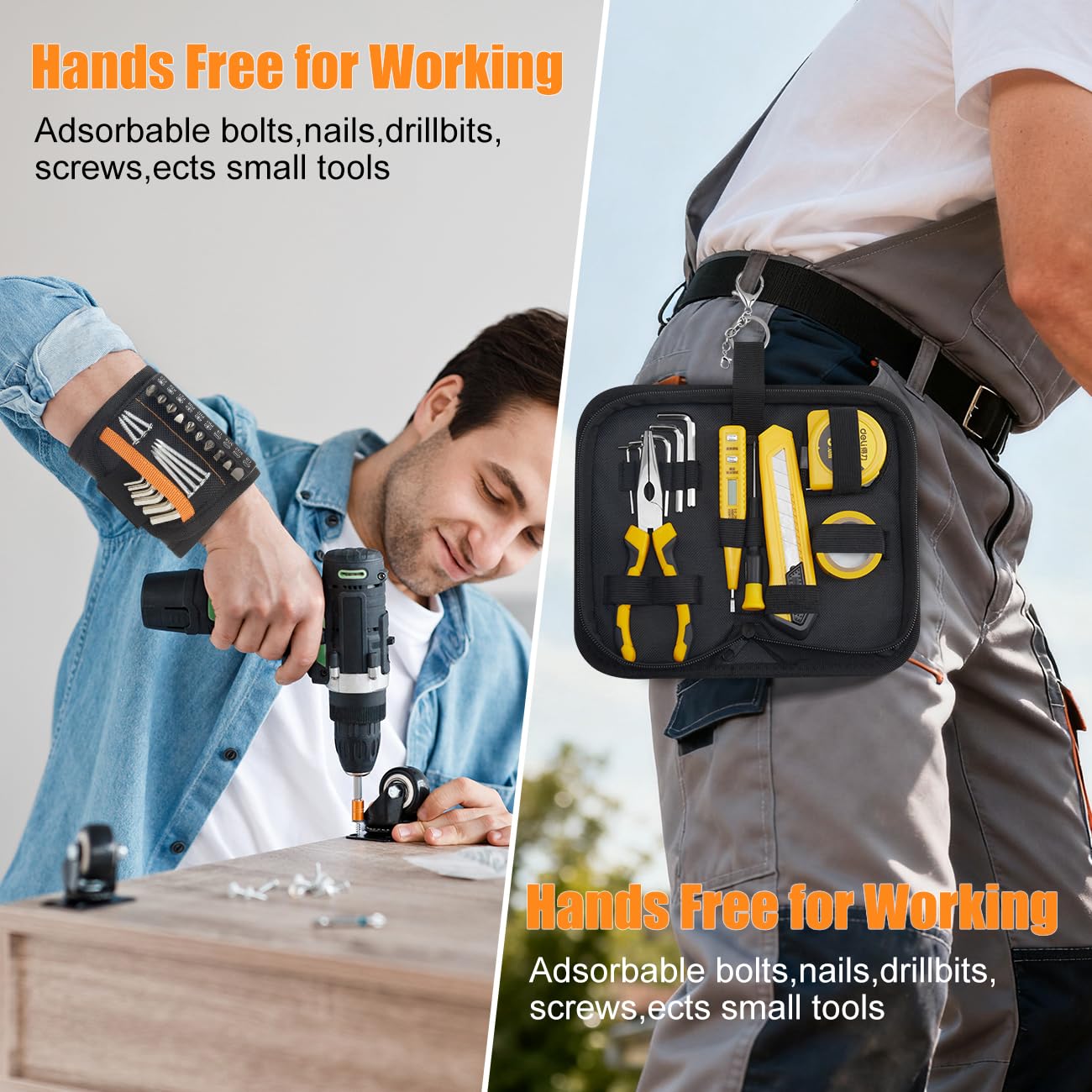 PVEGOS Gifts for Men Super Strong Magnetic Wristbands with Tools Bag - Image 4