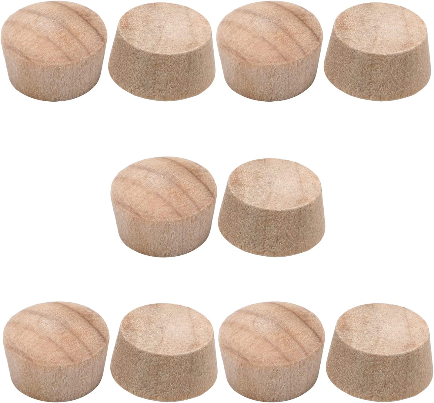 MroMax 25Pcs Round Wood Button Plugs 0.51" Dia Cherry Hardwood Furniture Buttons Caps 13mm Wooden Screw Covers for Screw Holes Craft Furniture Decoration Woodworking