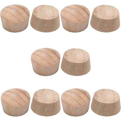 MroMax 25Pcs Round Wood Button Plugs 0.51" Dia Cherry Hardwood Furniture Buttons Caps 13mm Wooden Screw Covers for Screw Holes Craft Furniture Decoration Woodworking