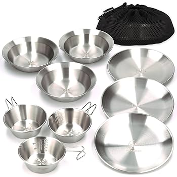 Amazon.co.jp: FOXDOOR アウトドア 食器セット 3枚組セット 4枚