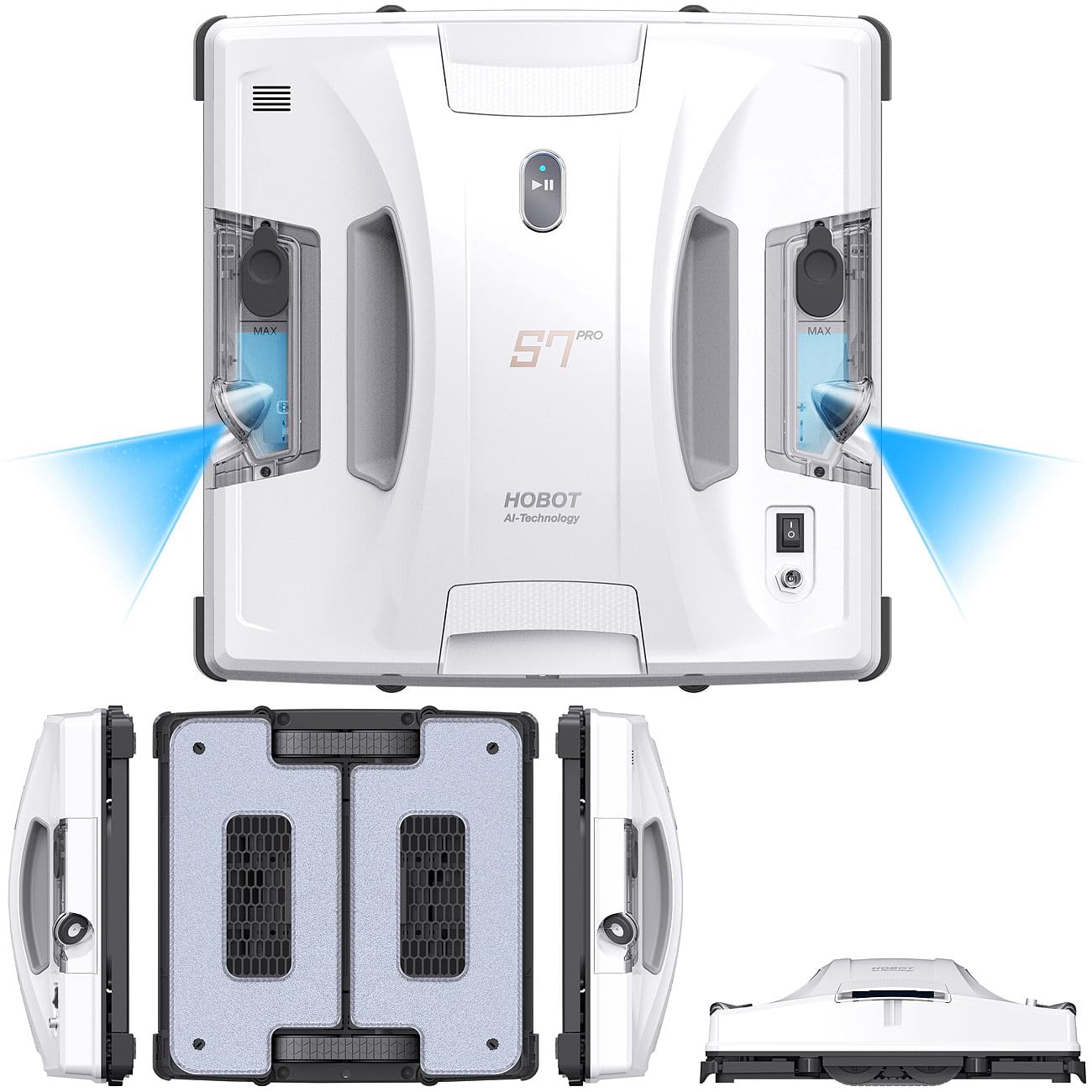 Fensterputzroboter: HOBOT S7 Pro Profi-Fensterputz-Roboter, Dual-Sprüher und -Wischer, App (Fensterputzroboter für Bürogebäude, Elektrische Fensterputzer, Spray)