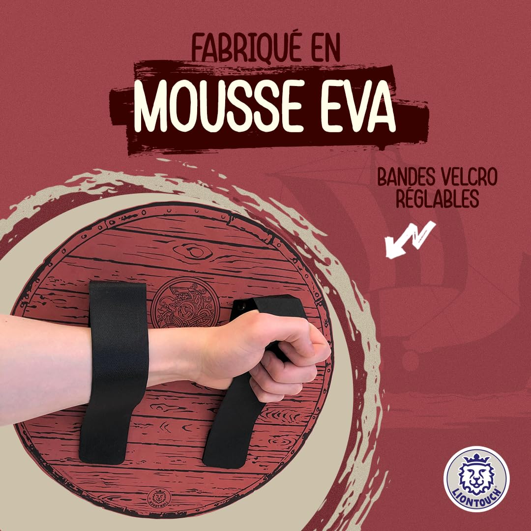 Liontouch - Bouclier Viking | Enfants de 3+Ans | Jouet Médiéval en Mousse du Chef Harald pour Guerriers et Jeux de Berserker | Arme sûre et Accessoire de Bataille pour Costumes et Déguisements