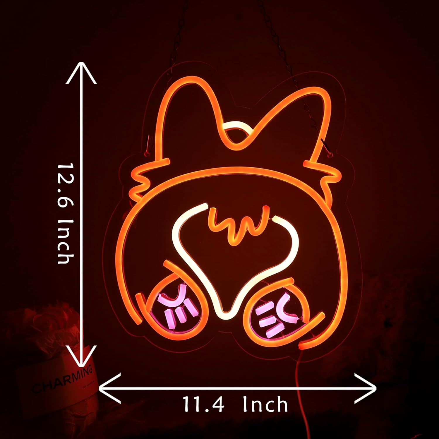 Cute Corgi Neon Sign USB Powered for Wall Decor, Corgi Dog Neon Sign Dimmable LED Neon Light Sign for Bedroom Home Decor Birthday Gift for Corgi Lover - Image 3