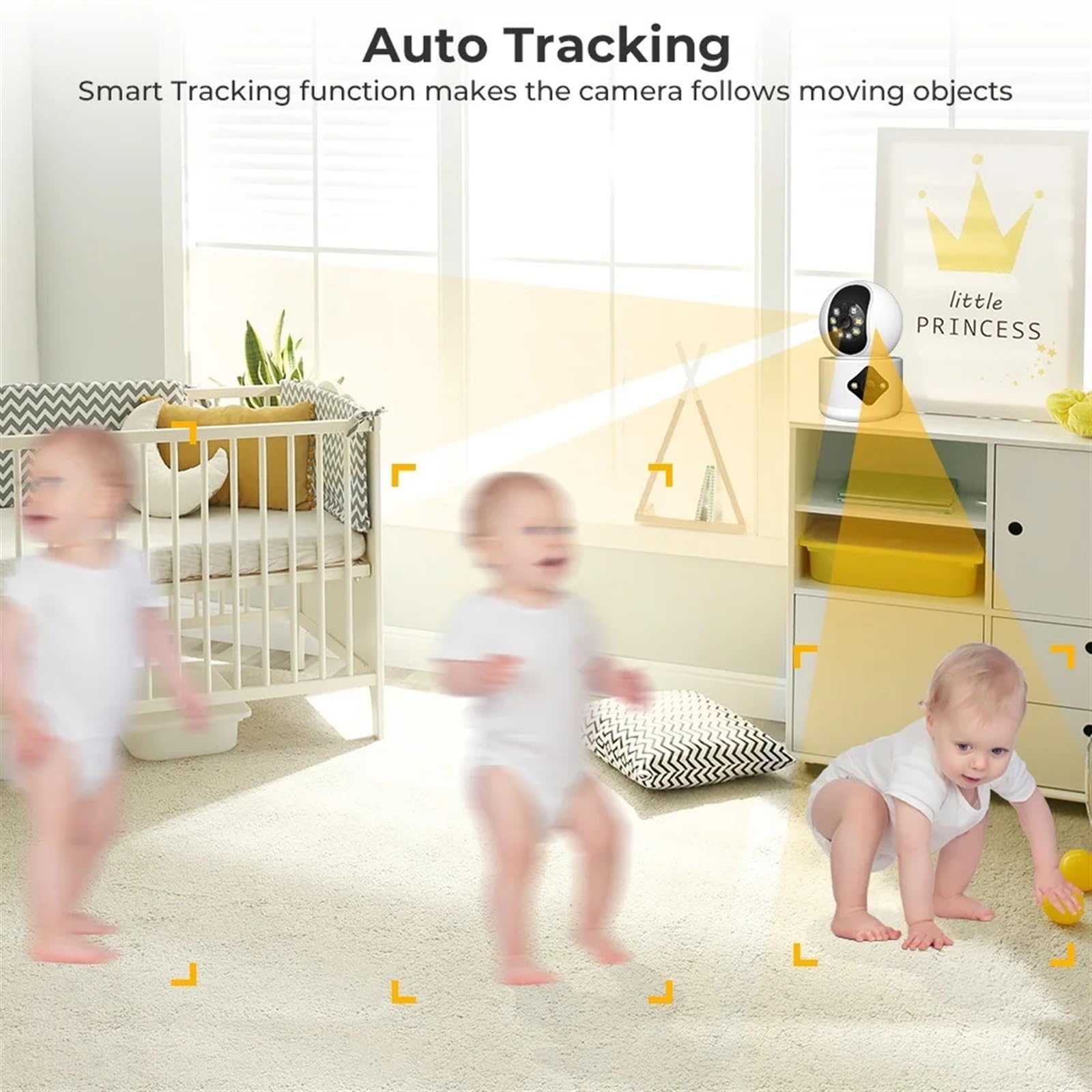 Home Security Camera 4MP kamera z dwoma obiektywami niania elektroniczna baby monitor podwójny ekran 4X Zoom cyfrowy automatyczne śledzenie AI wykrywanie człowieka kryty nadzór wideo CCTV(4MP Add 128G