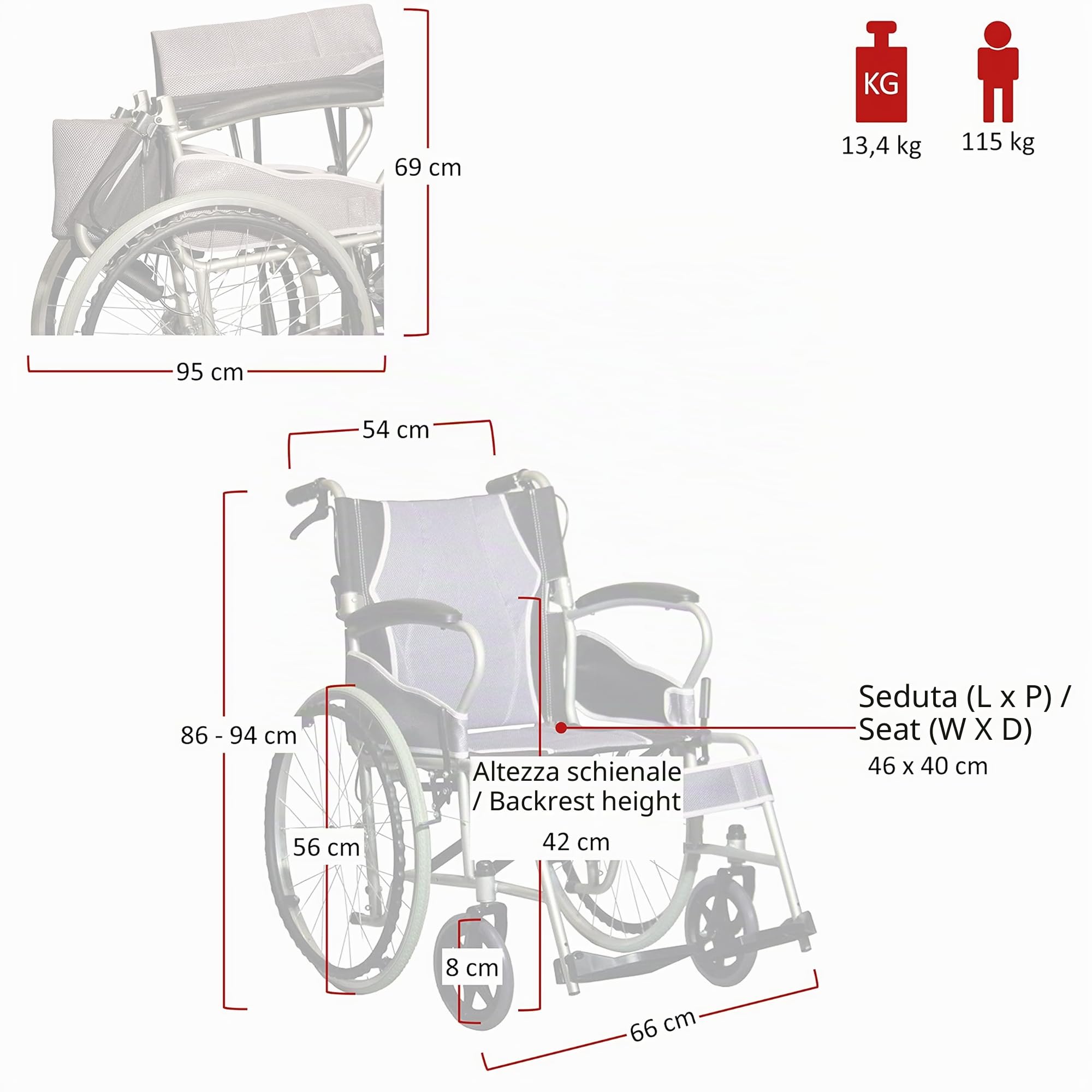 Antar AT52301 Ultra Leggero Acciaio Sedia a 1.24 kg