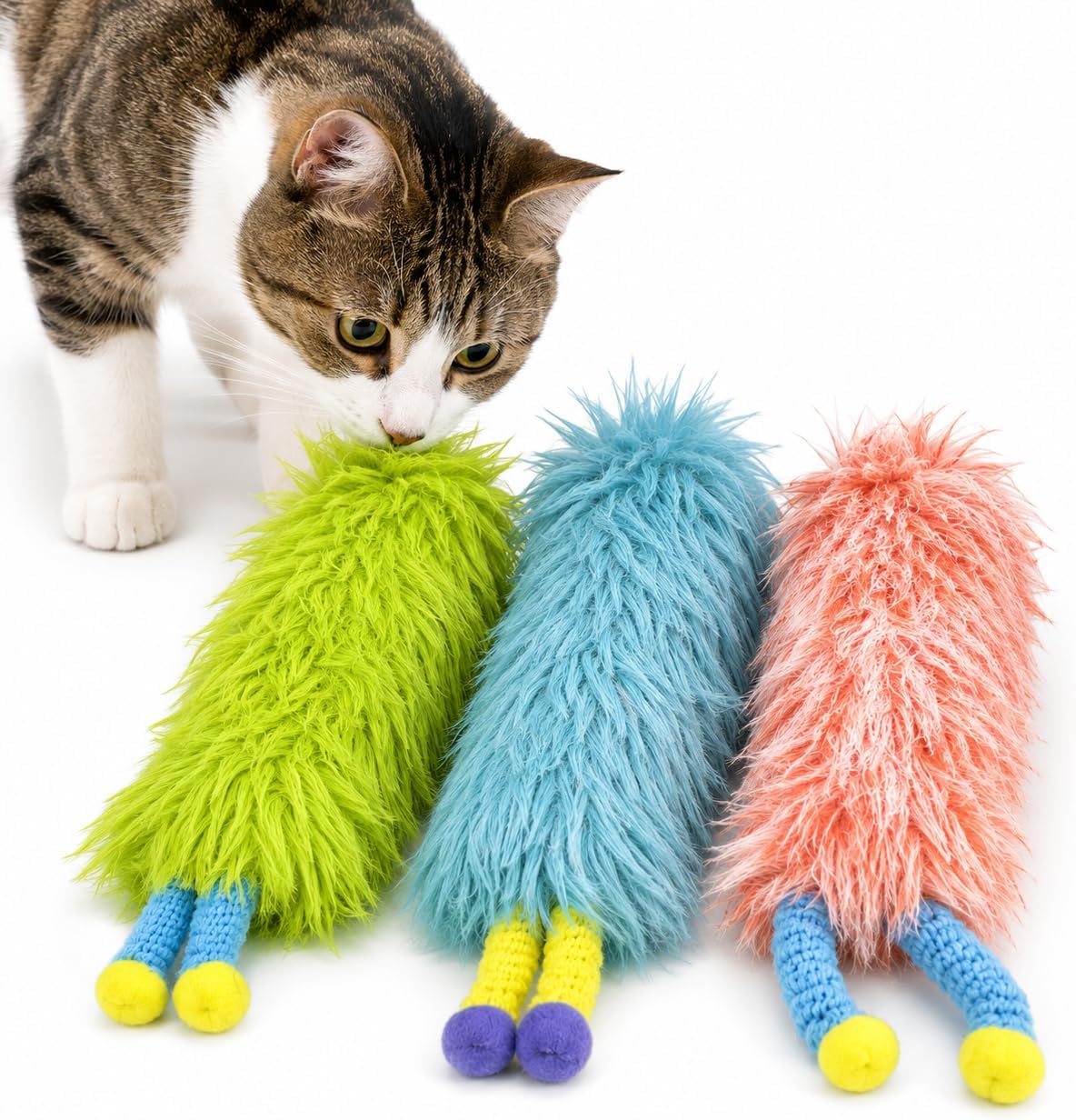 Cat Toys Pillows,Soft Cat Pillow Kicker Toys with Crinkle Sound, Interactive Cat Plush Toys for Indoor Cats and Kittens
