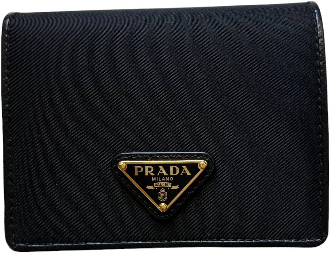 Bifold Compact Nylon Wallet, Black