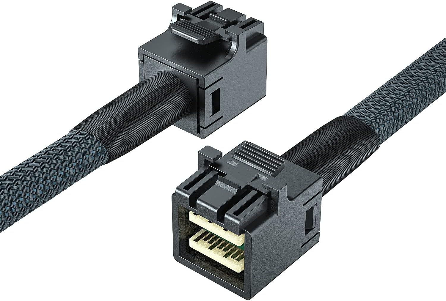 10Gtek Internal Mini SAS HD SFF-8643 to SFF-8643 Cable, with Sideband, 12G, 100-Ohm, Straight to Straight, 0.3-m(0.9ft)