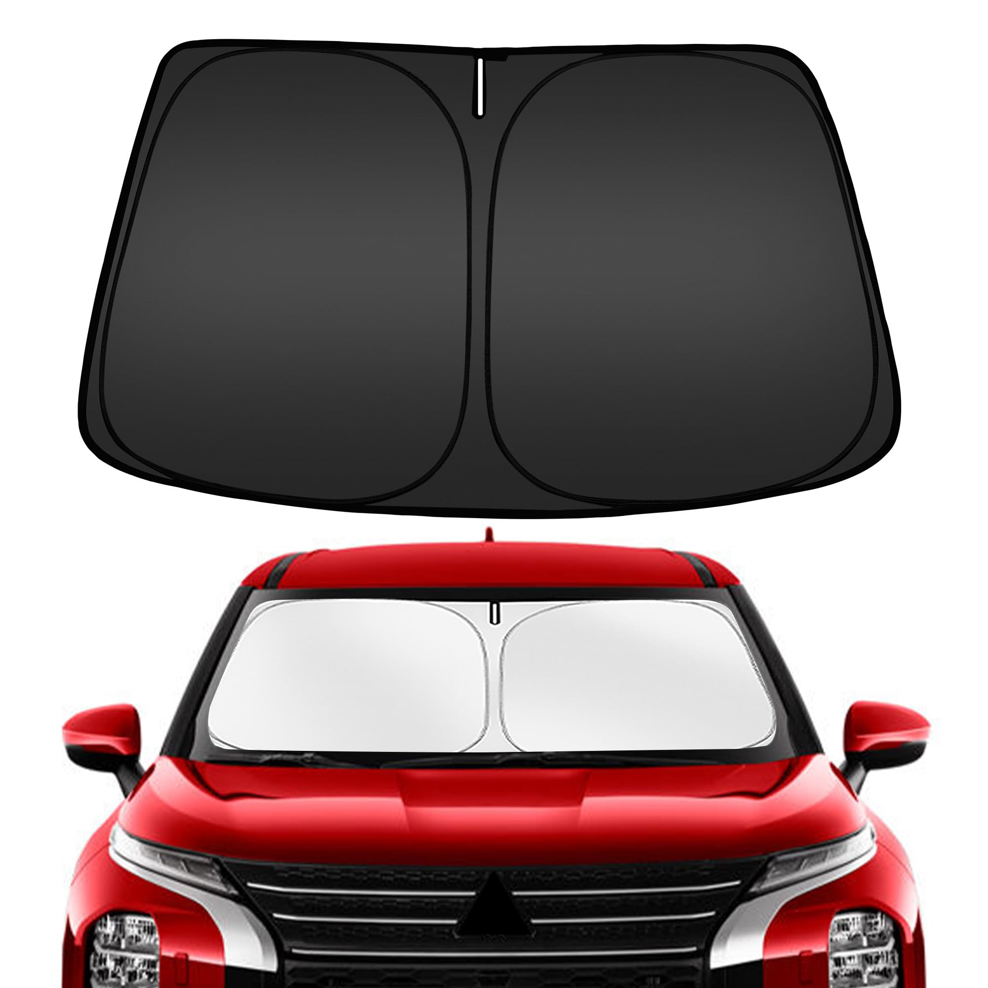 ARISMOTOR Windshield Sun Shade for Mitsubishi Outlander 2022-2025 2026, Custom Fit Foldable Front Window Sunshade Sun Visor Protector, Block UV Rays Keep Your Car Cooler