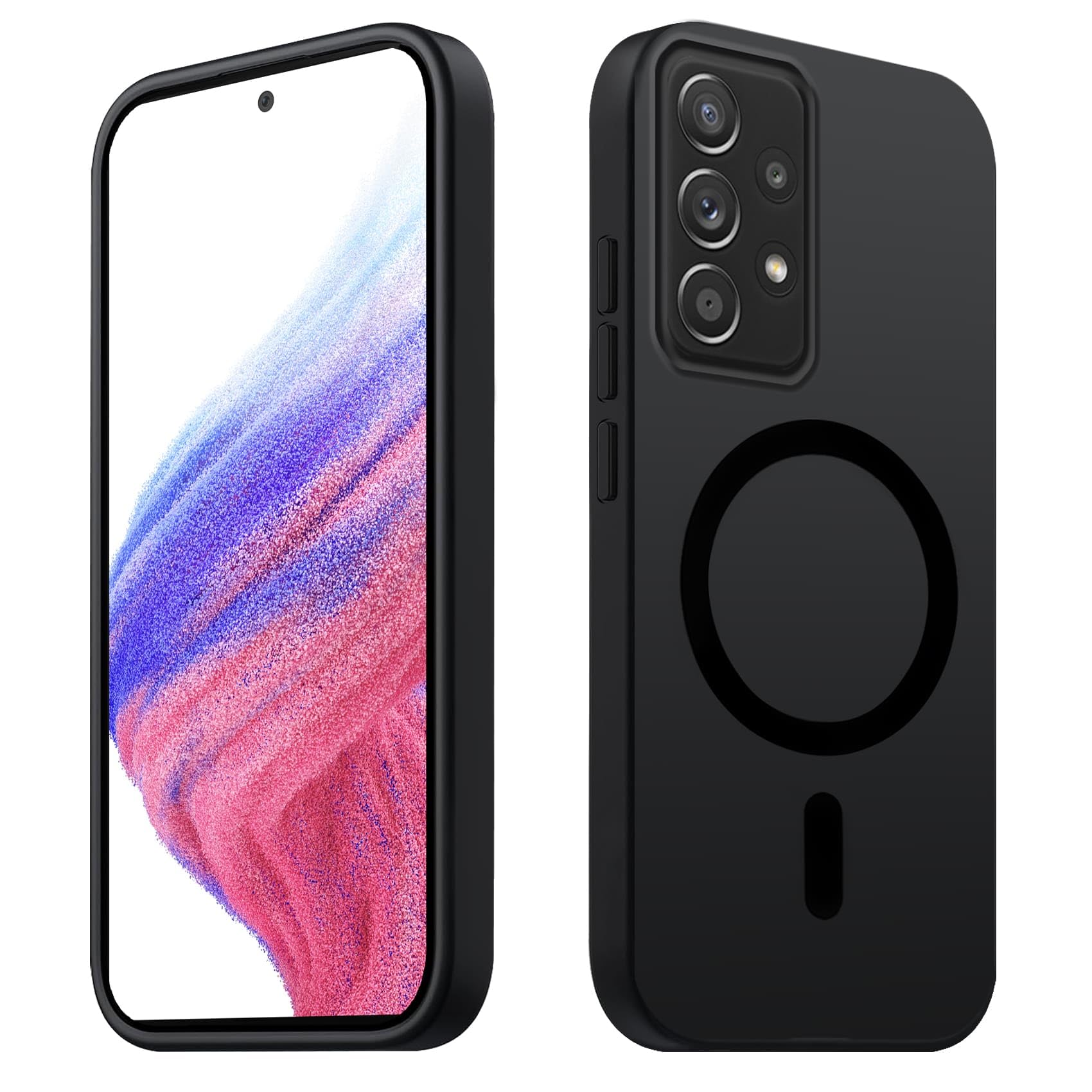 Tawarror Magnetyczne etui na telefon Samsung Galaxy A53 5G, matowe, półprzezroczyste etui na telefon komórkowy Samsung A53, tylna strona z poliwęglanu, odporne na zarysowania, z tworzywa TPU, ochrona