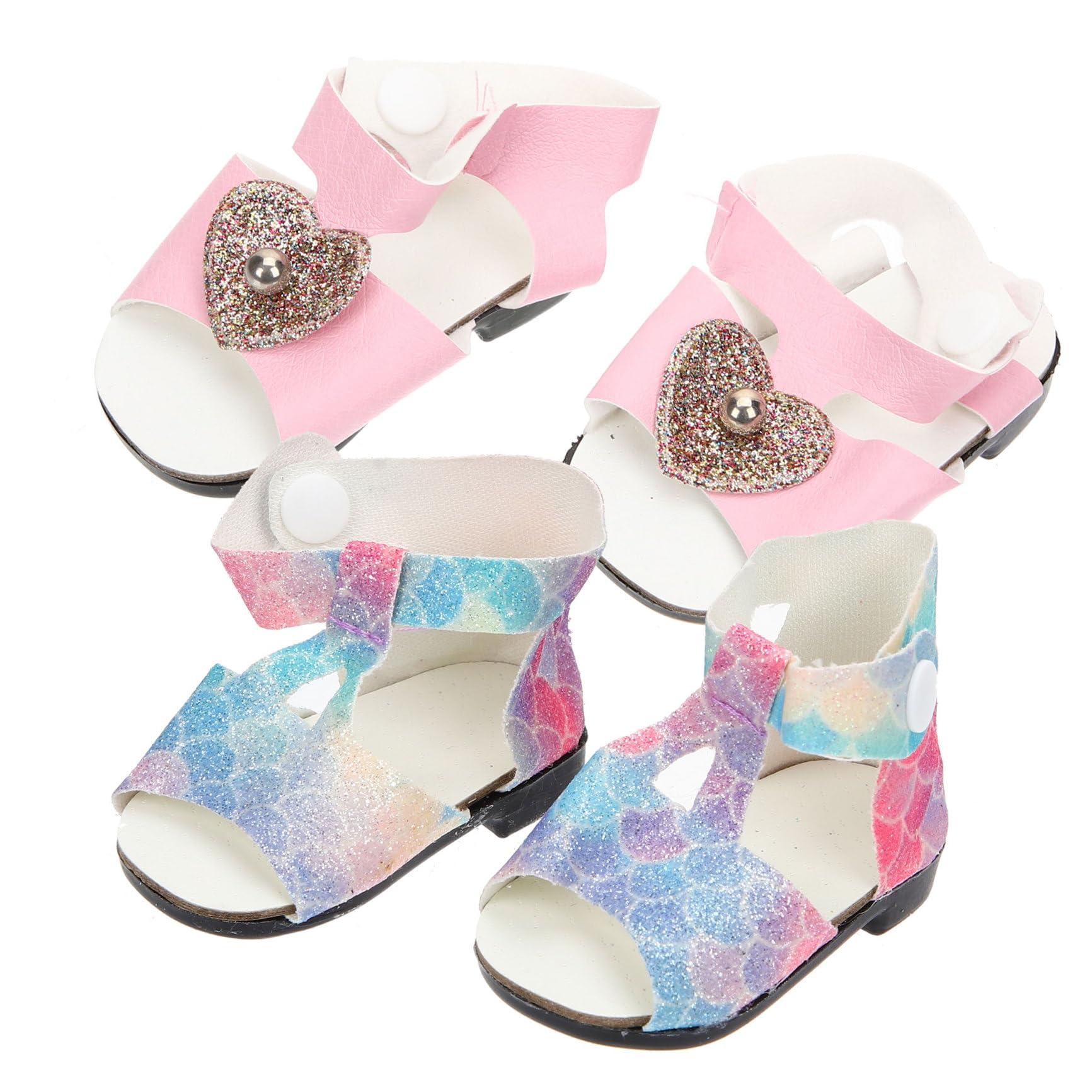 Toddmomy 2pairs Creative Decorative Doll Shoes Simulation Mini Shoes Wear-resistant Tiny DIY for Summer House Play