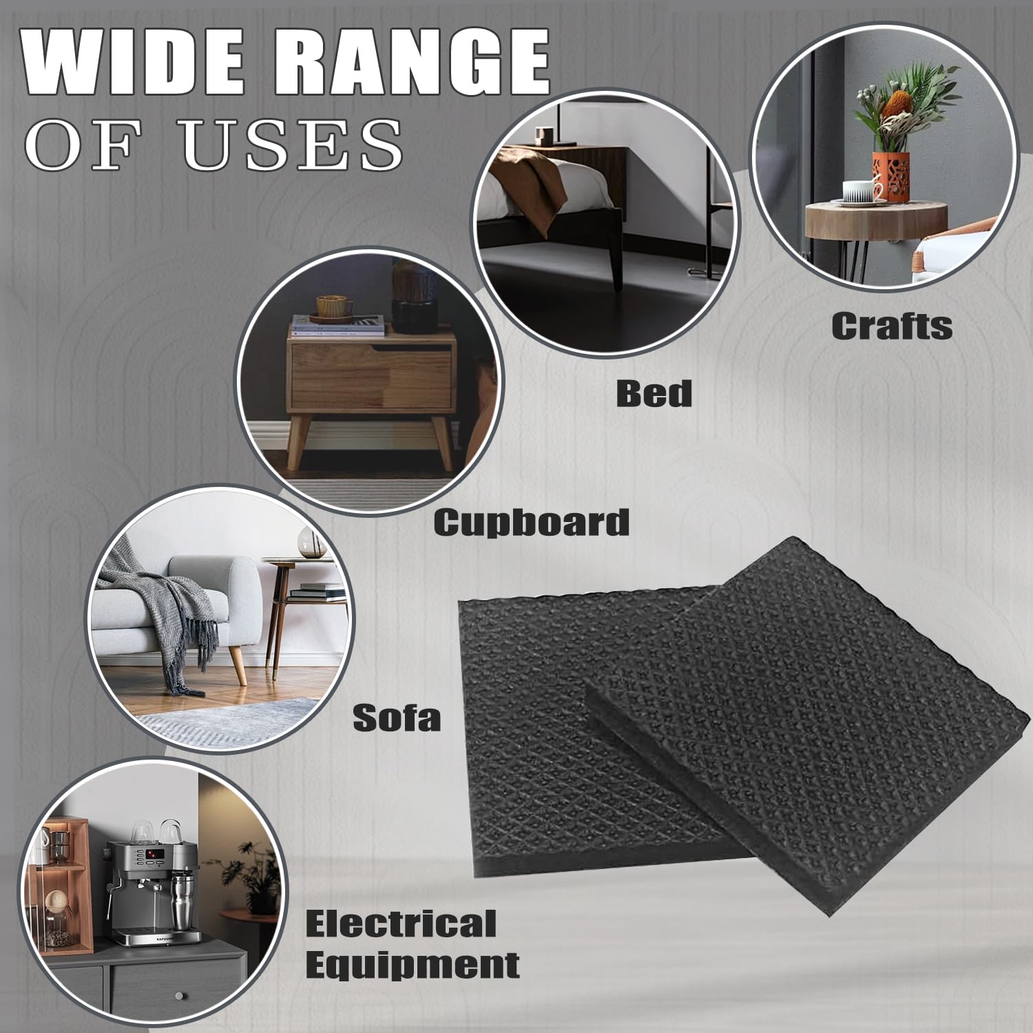 Yelanon Non Slip Furniture Pads for Hardwood Floors 16 Pcs 2" Grippers