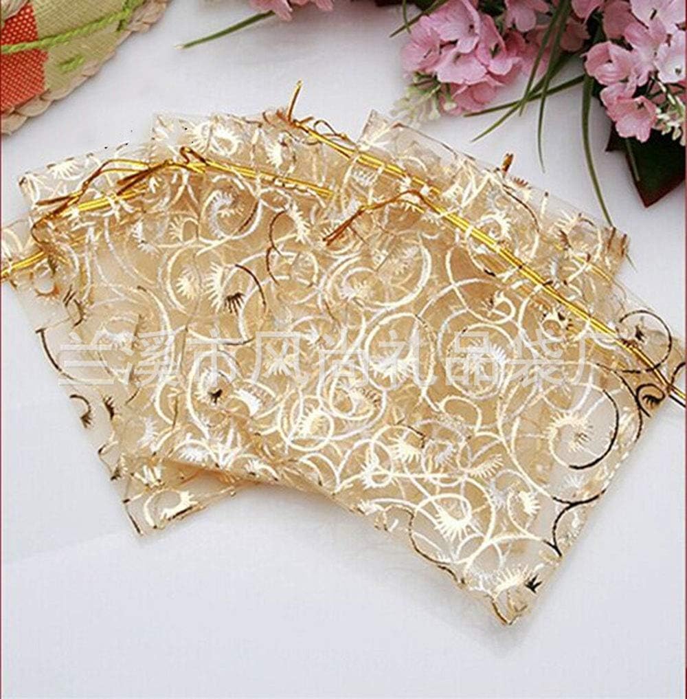 Wedding Favors - 100pcs Gold Organza Bags, 5''x7'', Party & Candy Bags - Image 3