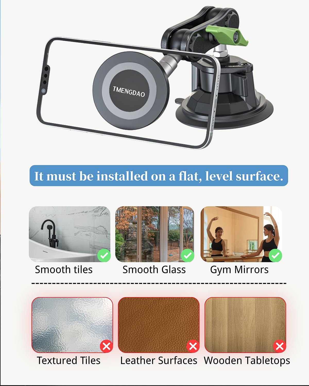 Magnetische KFZ-Handyhalterung, ultra stabile Windschutzscheiben-Handyhalterung, starker Saugnapf und leistungsstarker Magnet, 360° drehbar, langlebige Premium-Aluminiumlegierung, für alle