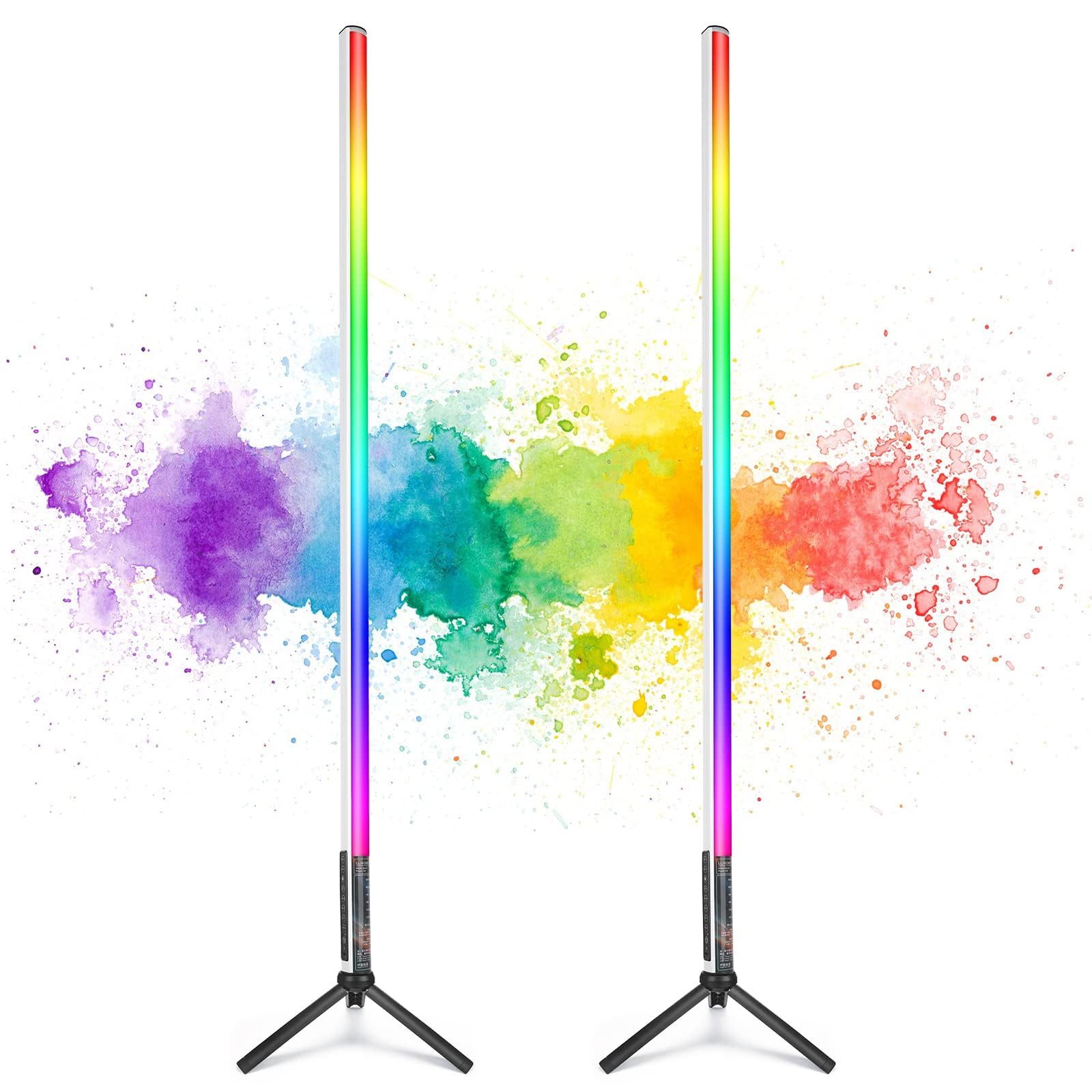 uyled 2 Pack Tube Light 85cm Handheld LED Tube Lights with Retractable Tripods, Music Mode, 500 Vivid Effects, for DJ Lighting, Dance Club and Photography，Light Painting，YouTube，Night Bar, Party