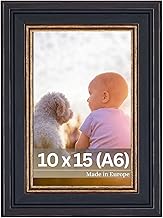 VictoR Goya Picture Frame in Black Gold 10 x 15 cm (A6) - Frame: 31 x 19 mm - Photo Frame in Vintage Style with Shatterproof Acrylic Glass - Picture Frame 10 x 15 cm Black