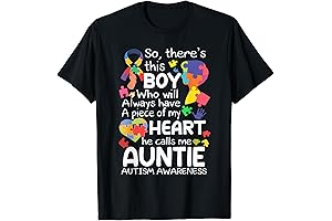 Autism Aunt There's This Boy He Calls Me Auntie Autism T-Shirt