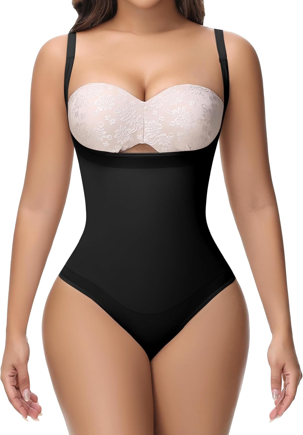 SHAPSHE Faja Body Shaper Tummy Control Thong Shapewear Shorts Girdle For Women Tummy Control Butt Lifting Panties Seamless Underwear Waist Cincher Black