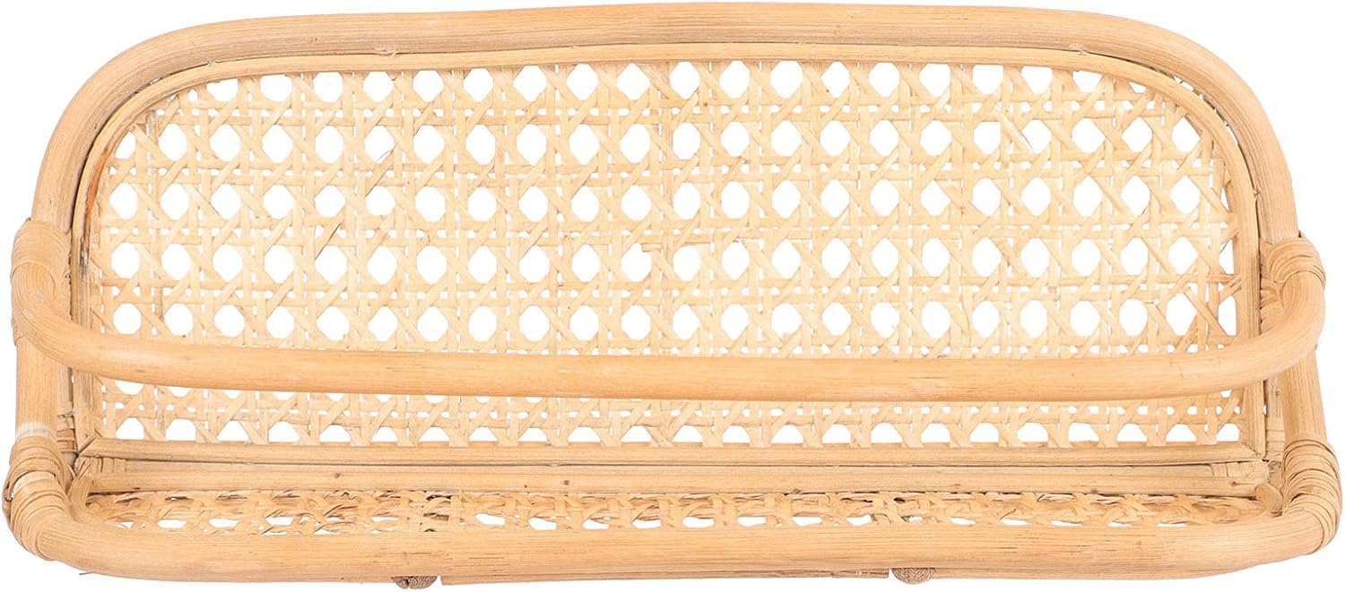 FRCOLOR Rattan Wall Shelf Floating Shelf Decorative Shelves Hanging