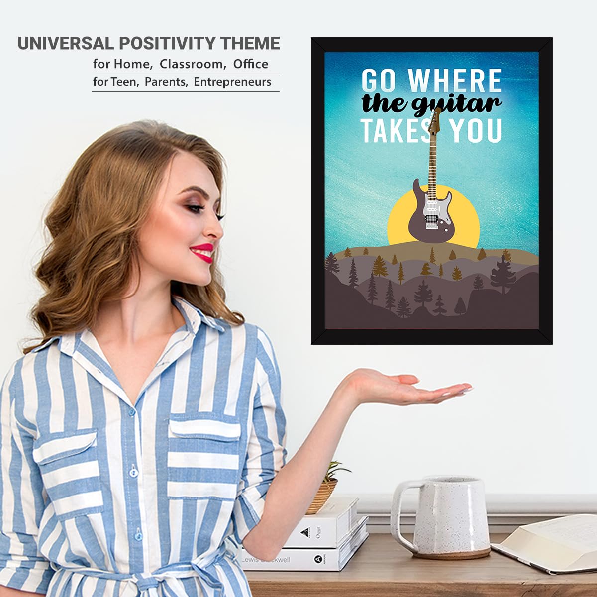 Music Quote Wall Frame - 'Go Where the Guitar Takes You' -7 Music Quote Wall Frame - 'Go Where the Guitar Takes You' -7