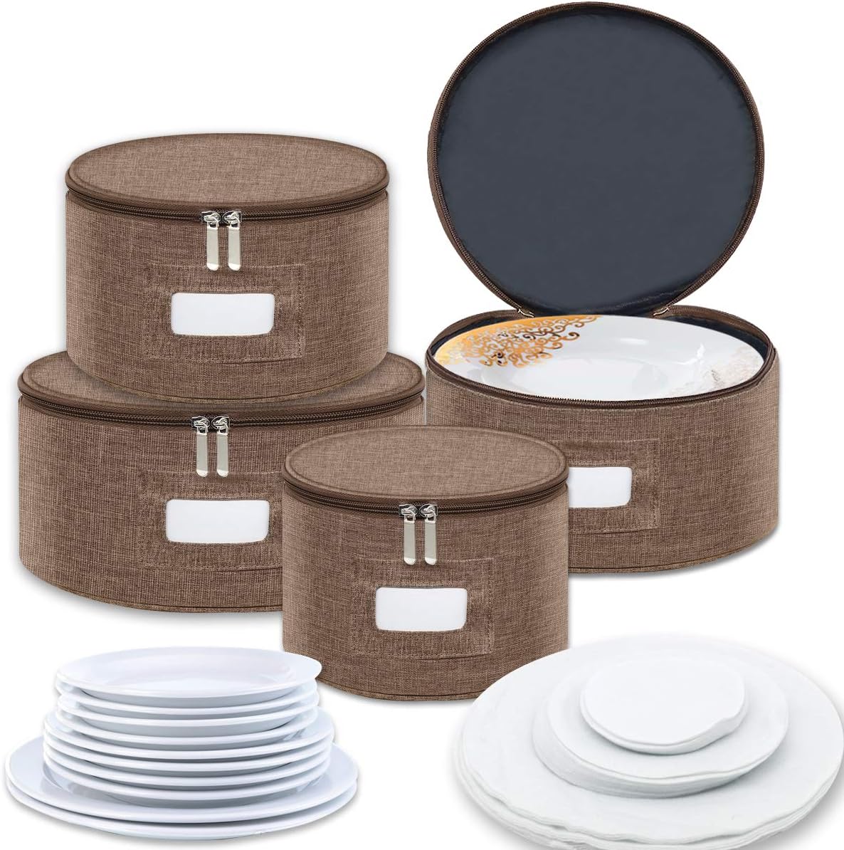 Storage for China, Hard Shell China Storage Containers Service for 12(Khaki)