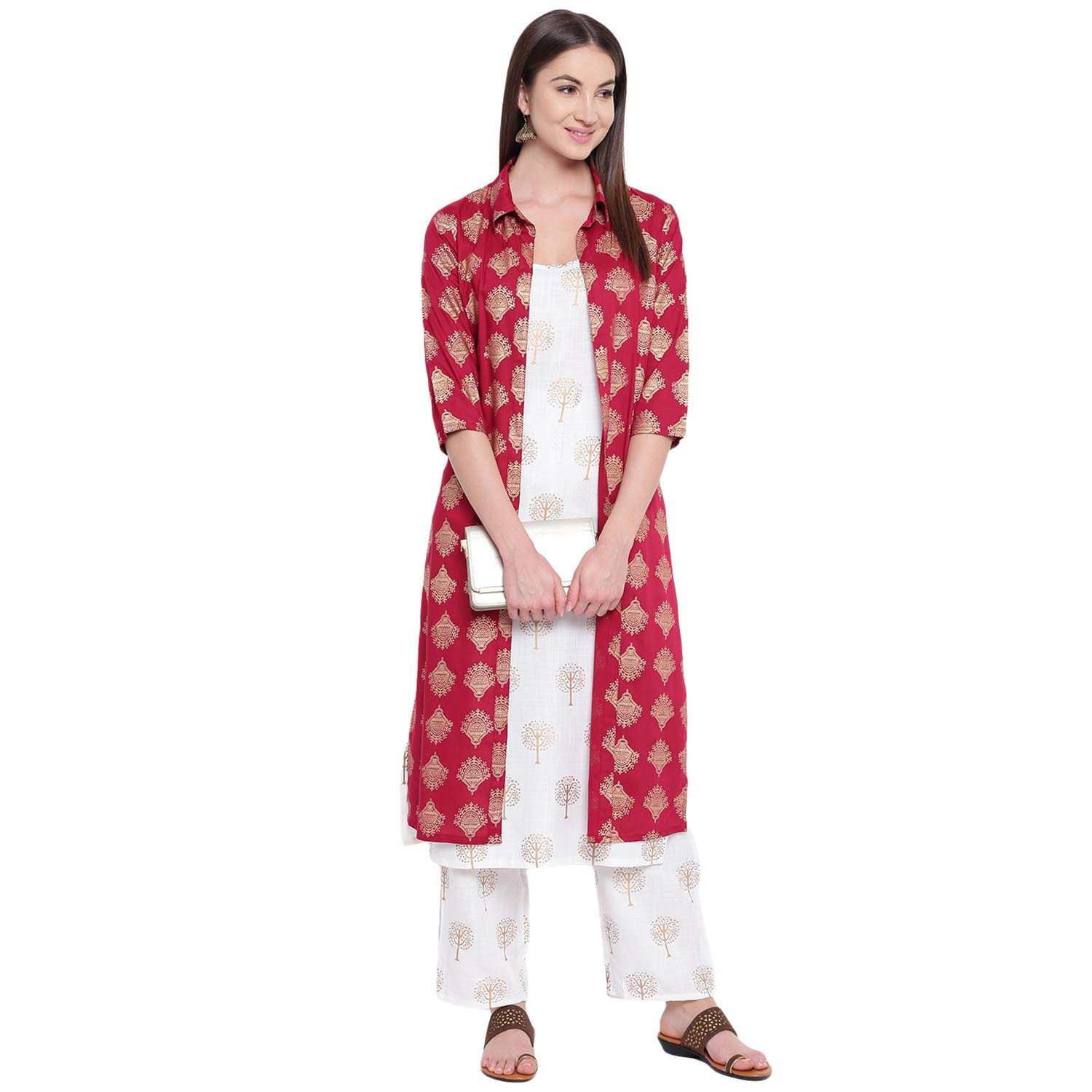 Khushal K Women's Rayon Kurta with Palazzo Set