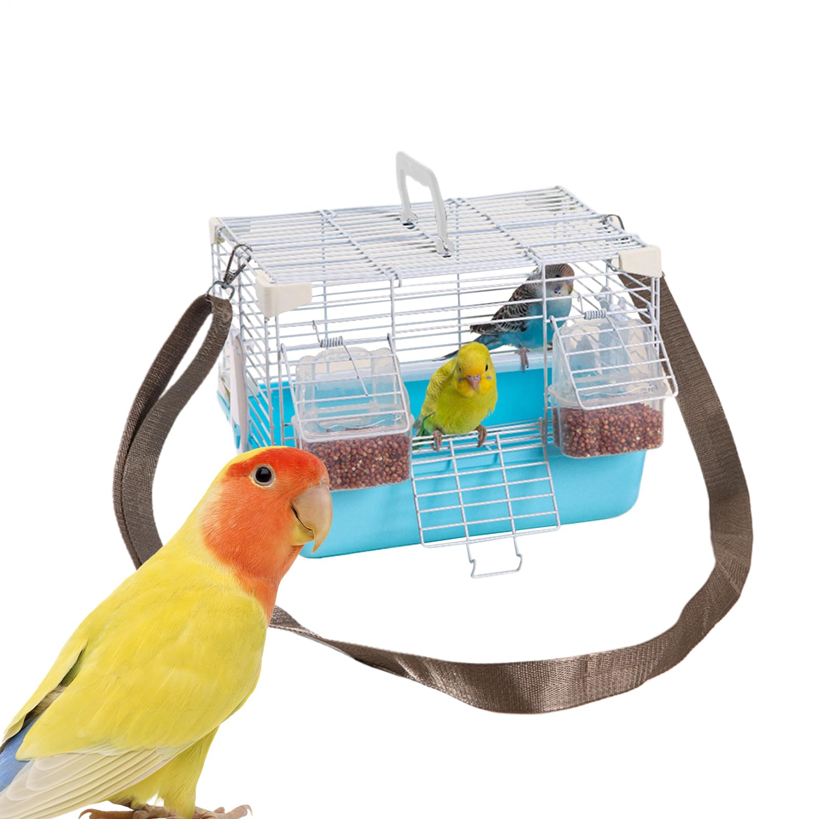 Vogelkäfig – Tragbare Sittichkäfige mit abnehmbarem Tablett und Griff, leichtes, reisefreundliches Haustiergehege | Ideal für Nymphensittiche, Wellensittiche, Pfingstrosen, Perlenmunien, für