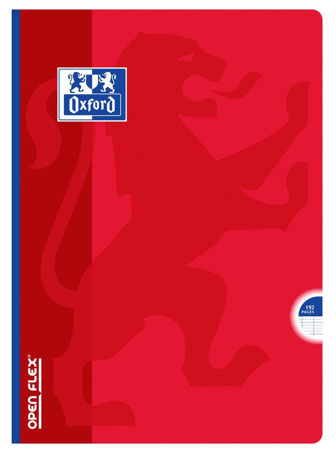 Oxford Schulheft, Broché Openflex 5 A4 21 x 29,7 cm 192 Seiten 90 g kariert Polypropylen zufällige Farbauswahl