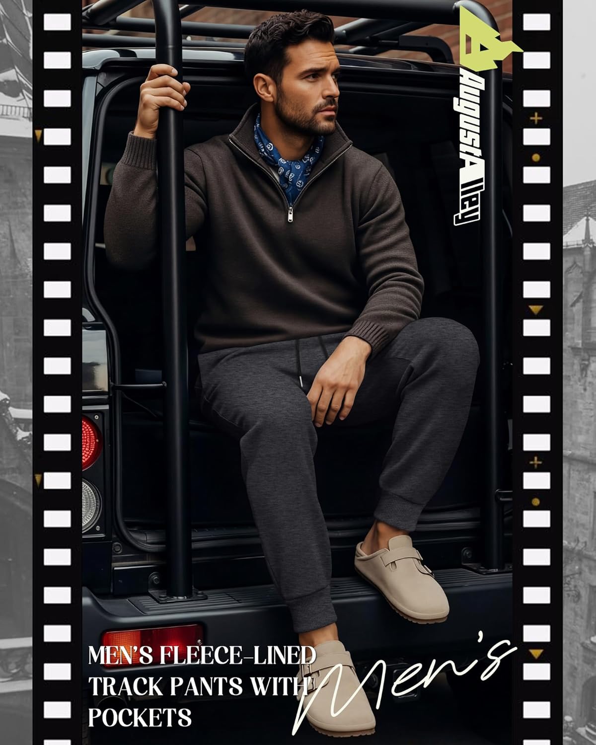 Men's Fleece Jogger Pants Sherpa Lined Sweatpants Winter Thermal Pants Thick Drawstring Joggers with Pockets - Image 4