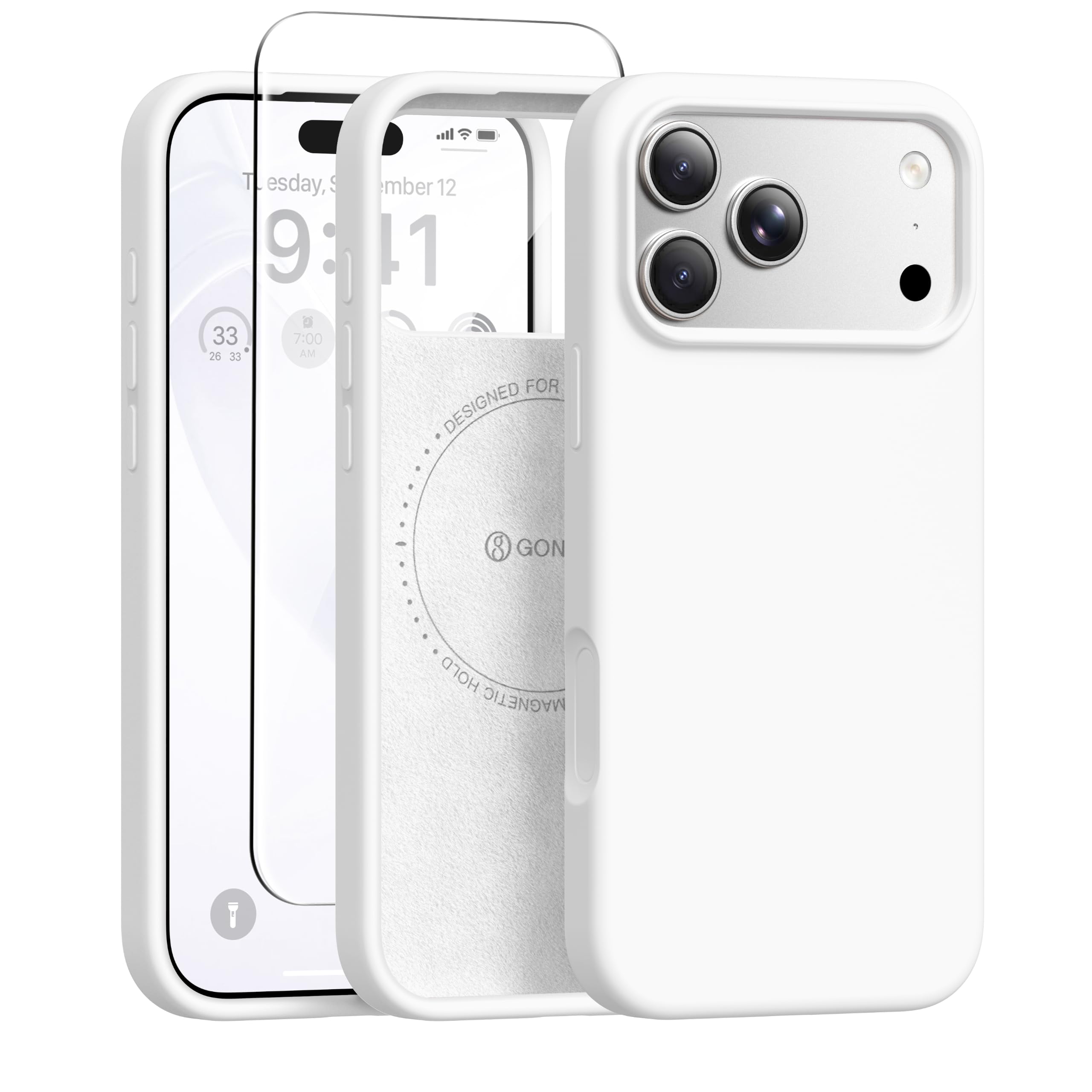 GONEZ for iPhone 18 Pro Case/iPhone 17 Pro Case, White