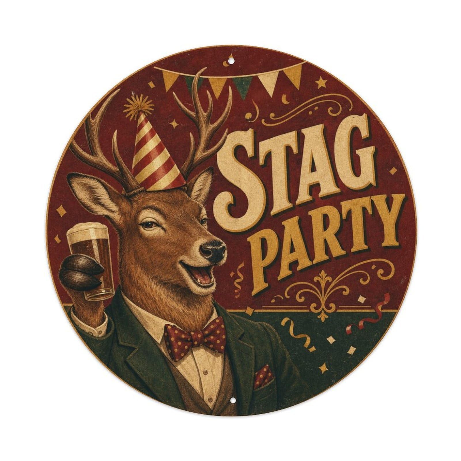 Retro Stag Deer Wildlife Vintage Cartoon Nature Classic Metal Tin Sign