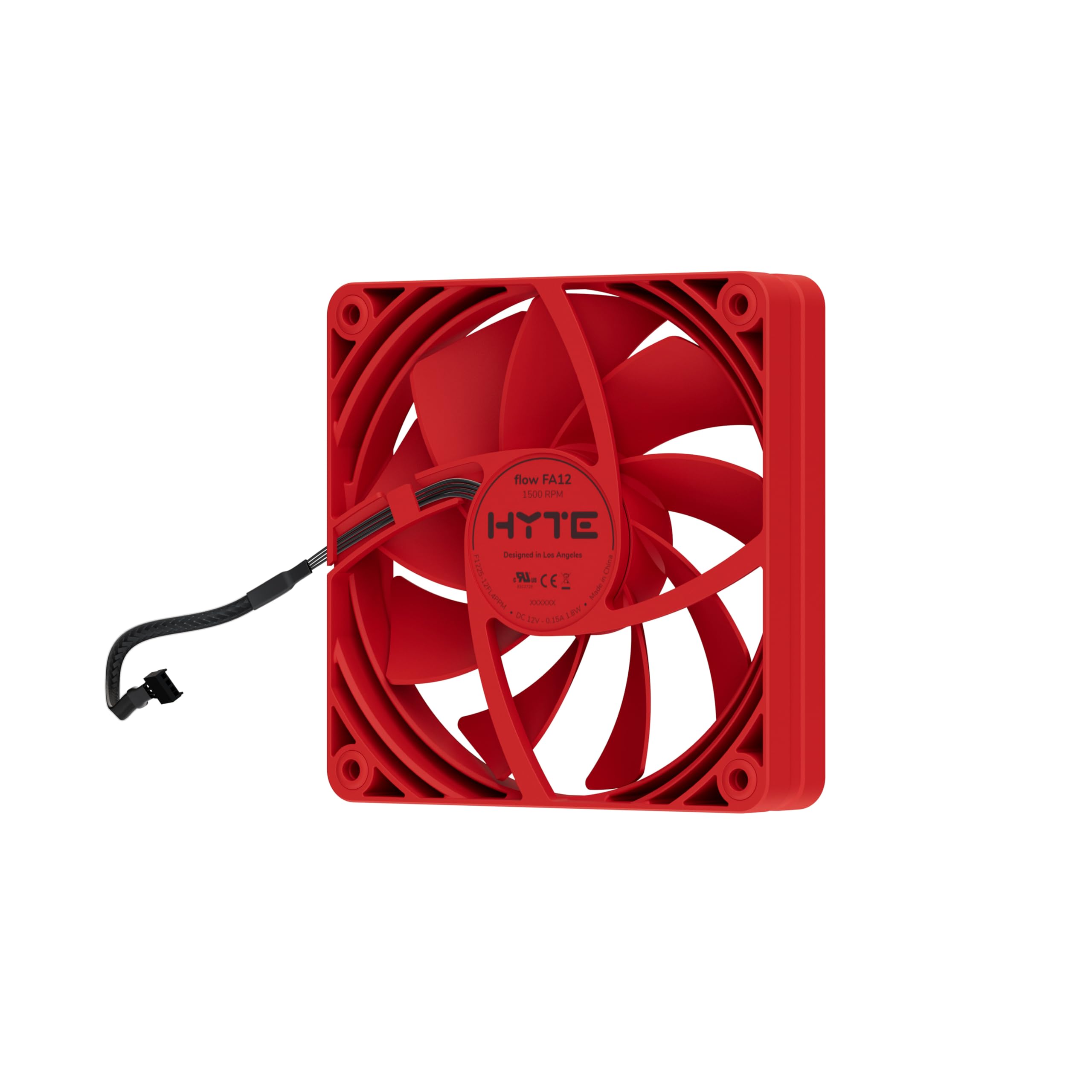 Hyte Flow FA12 - Ventole per case PC da 120 mm, ad alte prestazioni, a basso rumore, 1500 giri/min, PWM a 4 pin, cuscinetto dinamico fluido, confezione da 4, colore: rosso ciliegia selvatica