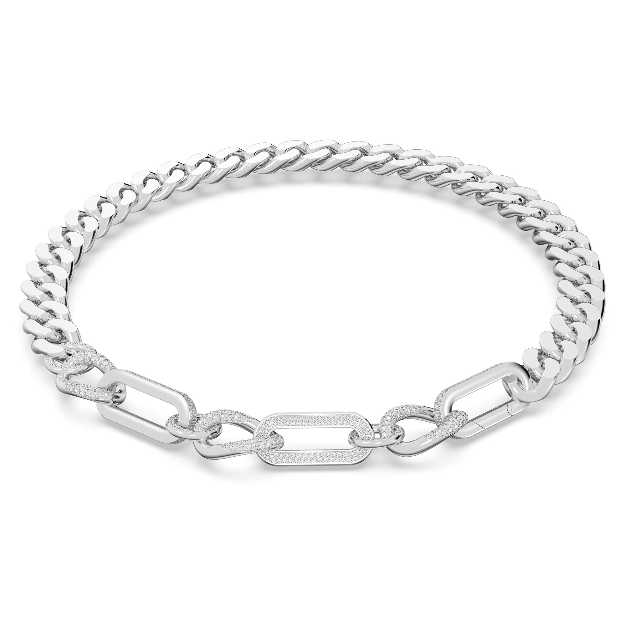 Swarovski Dextera All Around Necklace, Clear Crystals in a Rhodium Plating, from the Dextera Collection