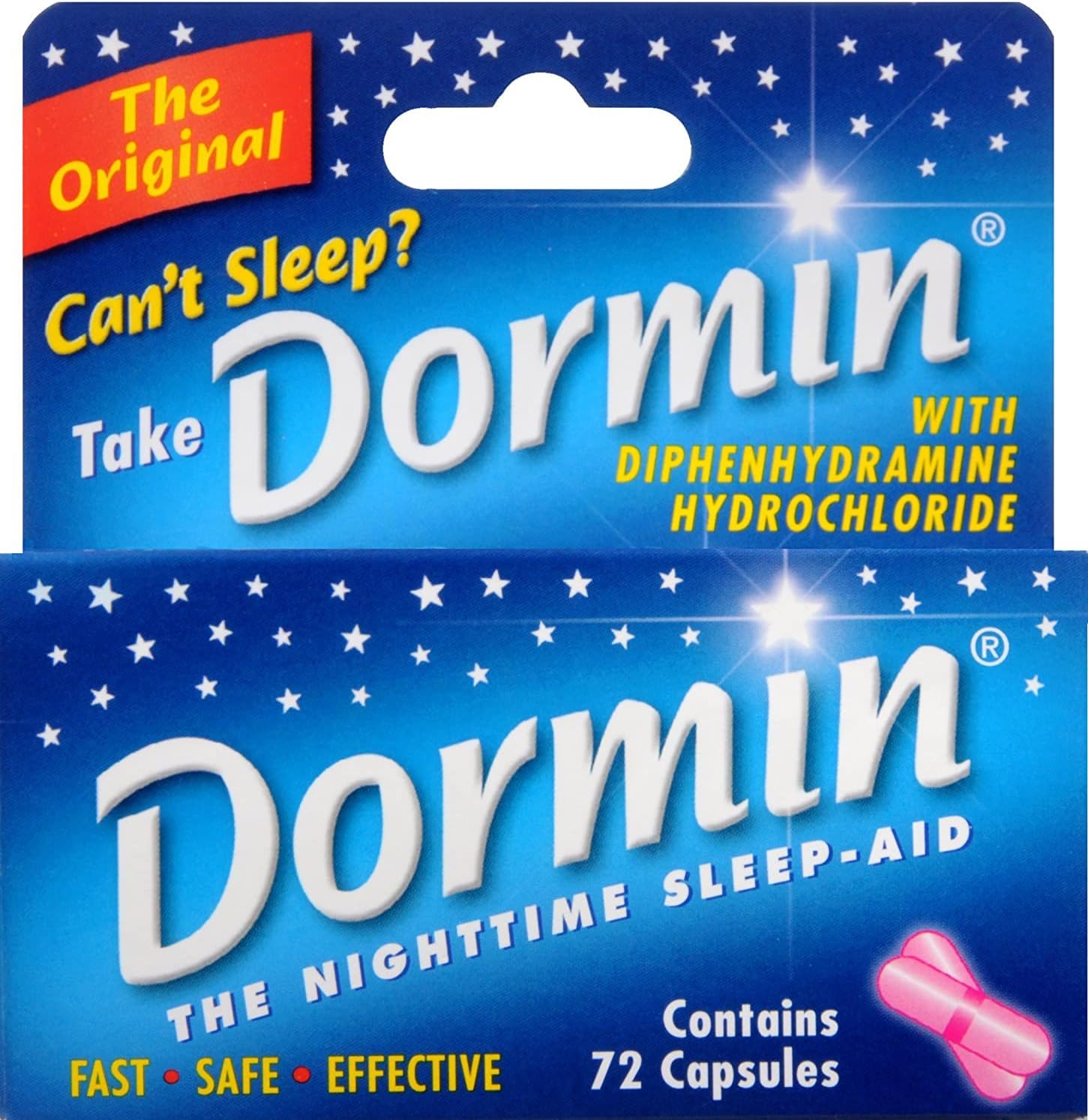 Dormin Nighttime Sleep-Aid - 72 Capsules, Pack of 6