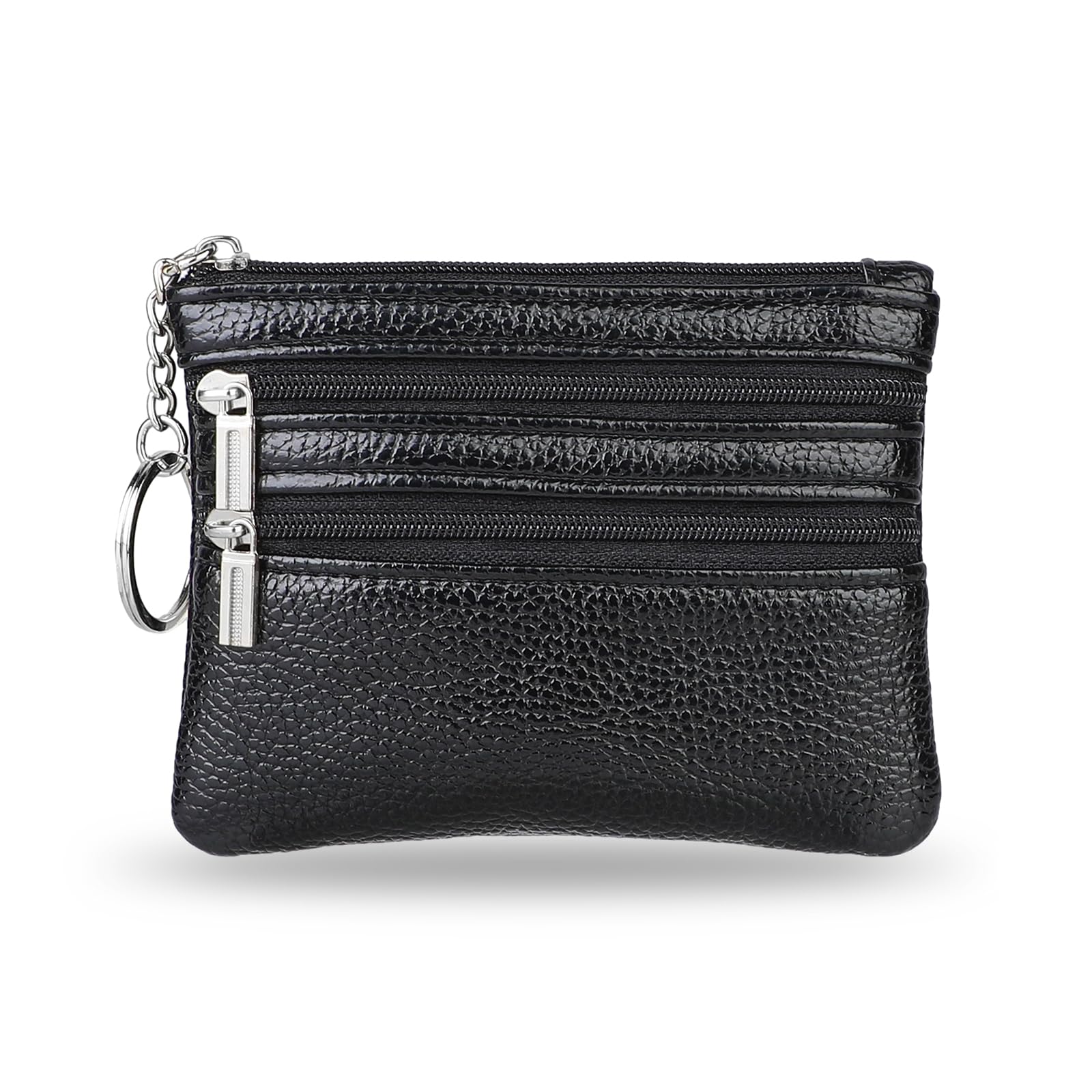 Genuine Leather Coin Purse, Small Change Purse Keychain Wallet For Women Mini Coin Pouch With Zipper Black 3f560094 525a 497f 8933 0dff8c1fb15d.1d61e88eac674fb9bb2776a70b6e0e13 - View #3