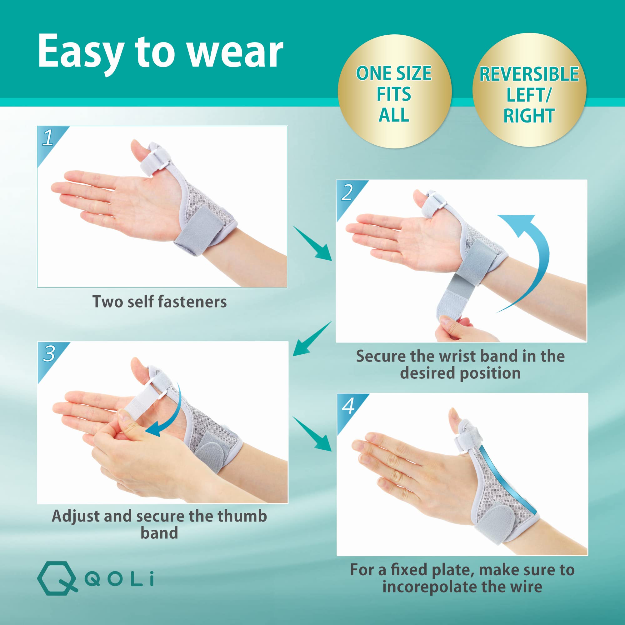 Thumb & Wrist Brace -Pain Relief , Stabilizer splint for Arthritis , Wrist  pain , Tendonitis , CMC Joint , Sprained