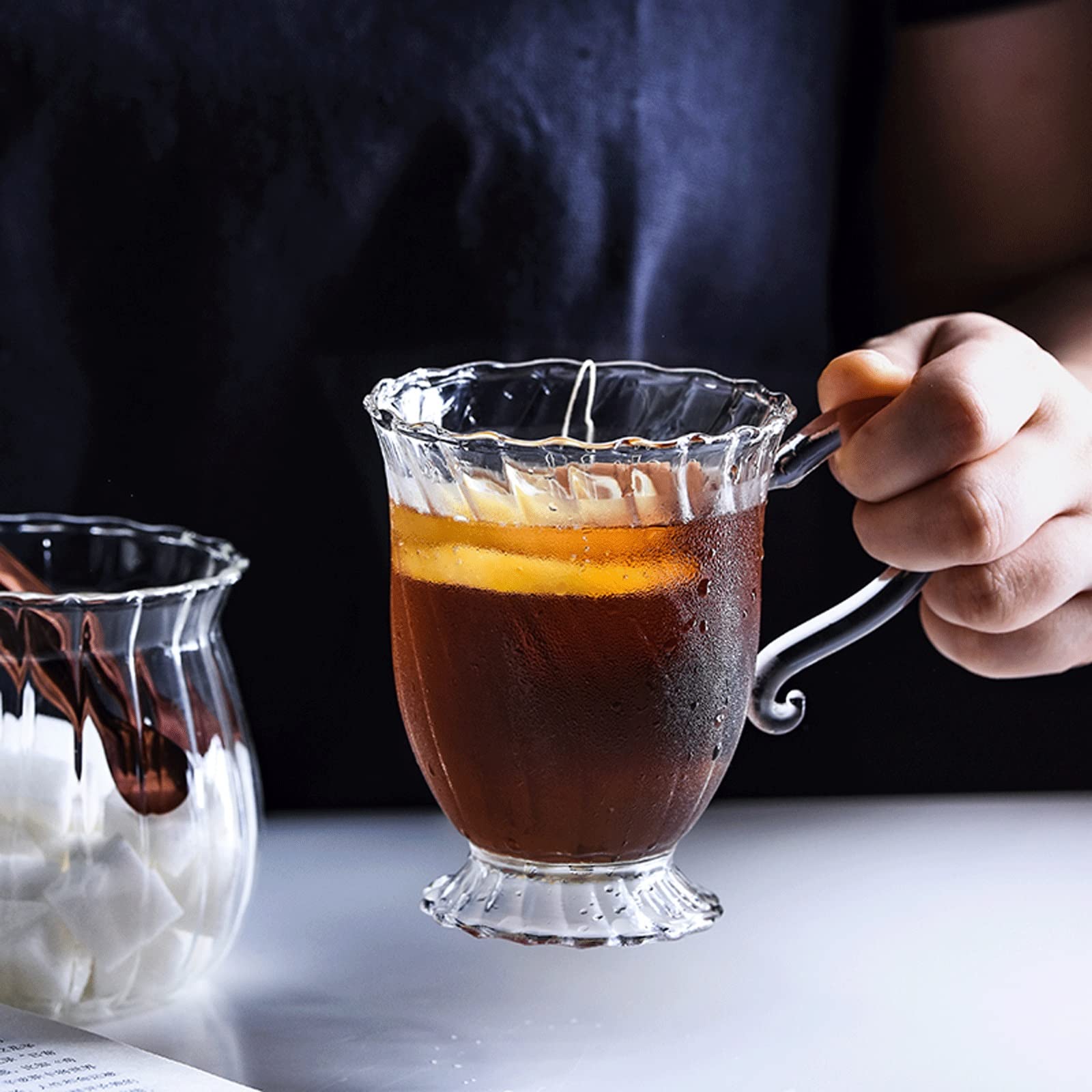 Keramik-Kaffeetasse, Glastassen, doppelwandige Tassen, Trinkgläser mit Griff, Heißgetränke-Teetassen