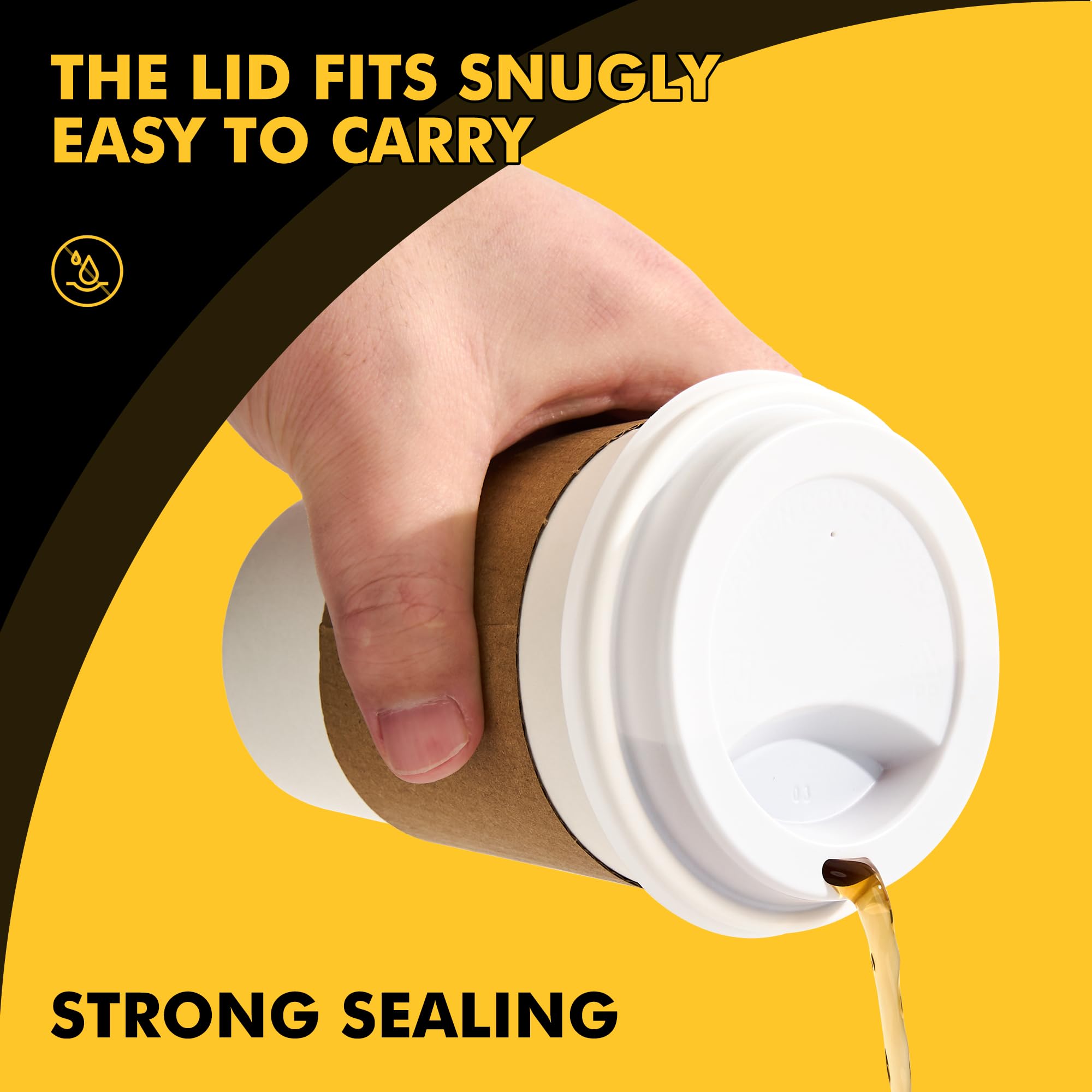 RACETOP 12 oz Paper Coffee Cups with Lids & Sleeves, 100 Pack — Amazon image 8