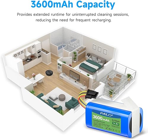 Miniatura 6 de Palogreen Batería de repuesto para 360 C50 Robot Aspirador 3500mAh 14.8V Batería de vacío de litio de alta capacidad