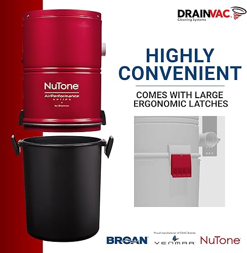Miniatura 4 de Drainvac Broan-nutone - Sistema de aspiración central de 550 vatios de aire y juego de herramientas multisuperficie de lujo para limpiar pisos,