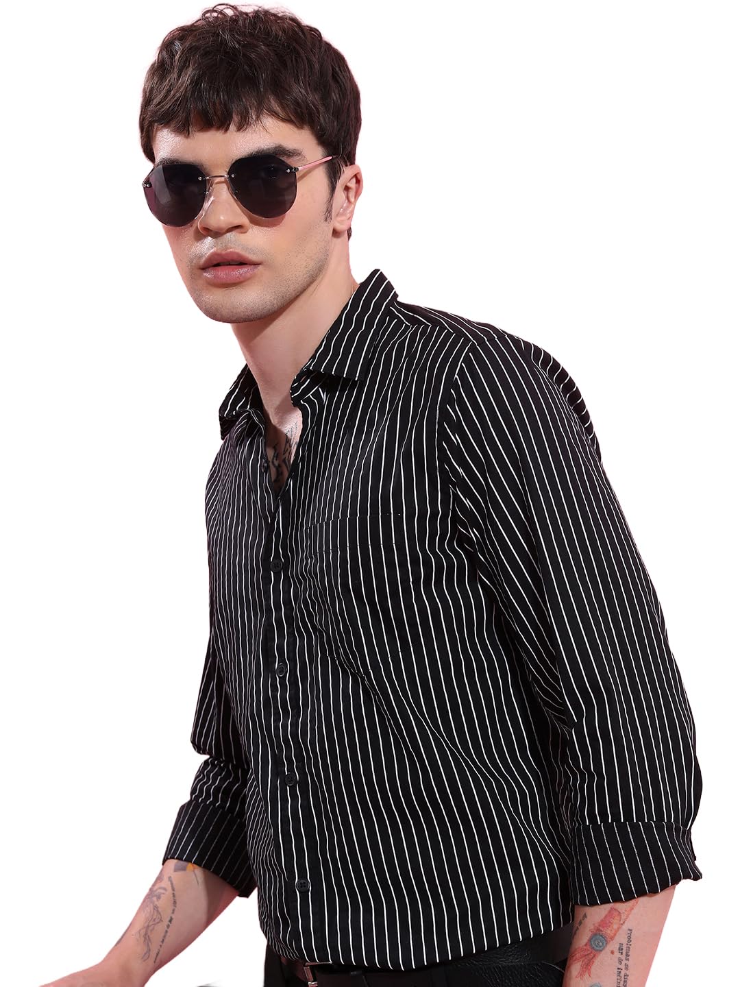 highlander Men's Slim Fit Shirts | Striped | Long Sleeves | Spread Collar | Casual Shirts | Stylish Shirt-picture-27