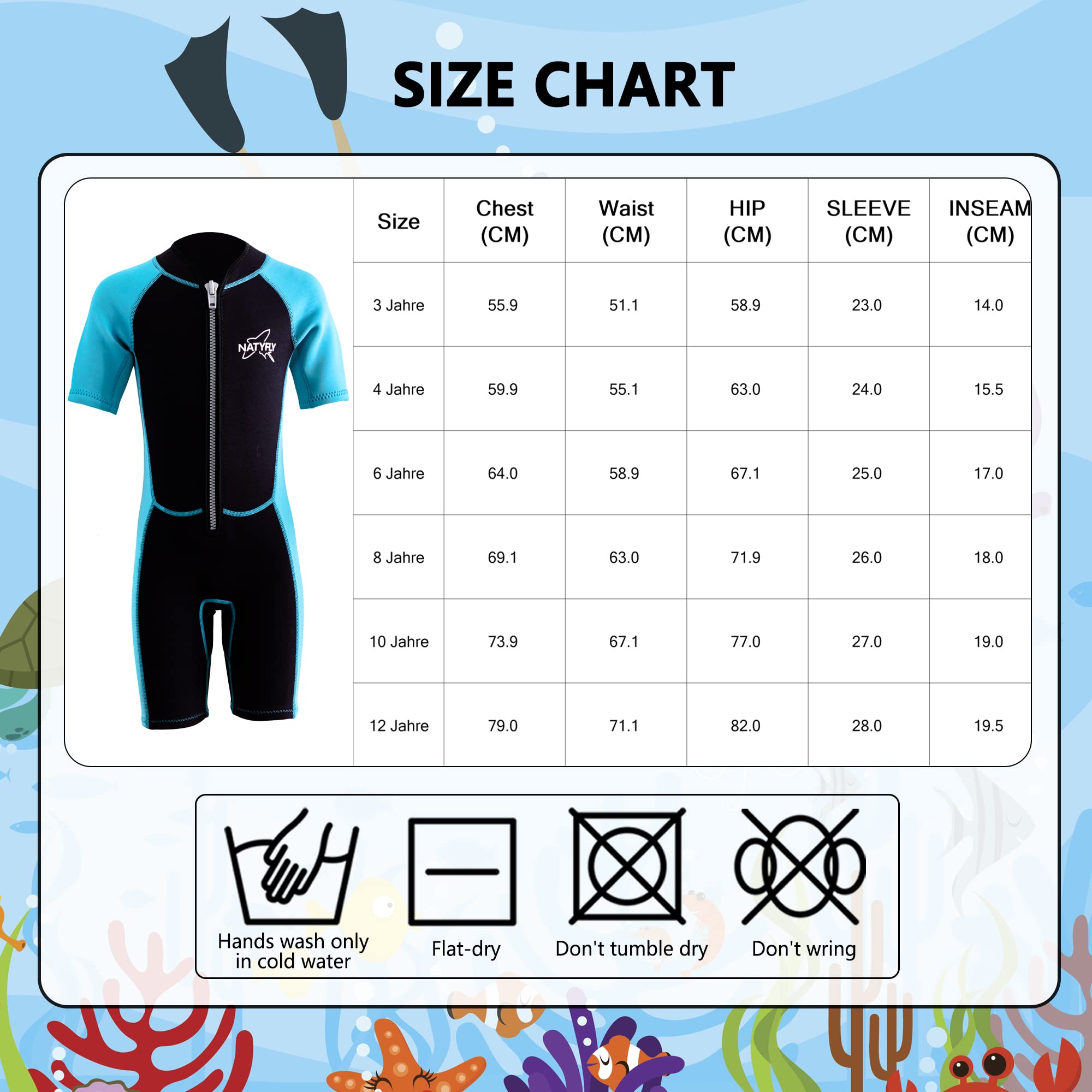 Combinaison shorty en néoprène pour enfant - 2,5 mm - Thermique - Protection UV - Maillot de bain une pièce - Pour filles et garçons