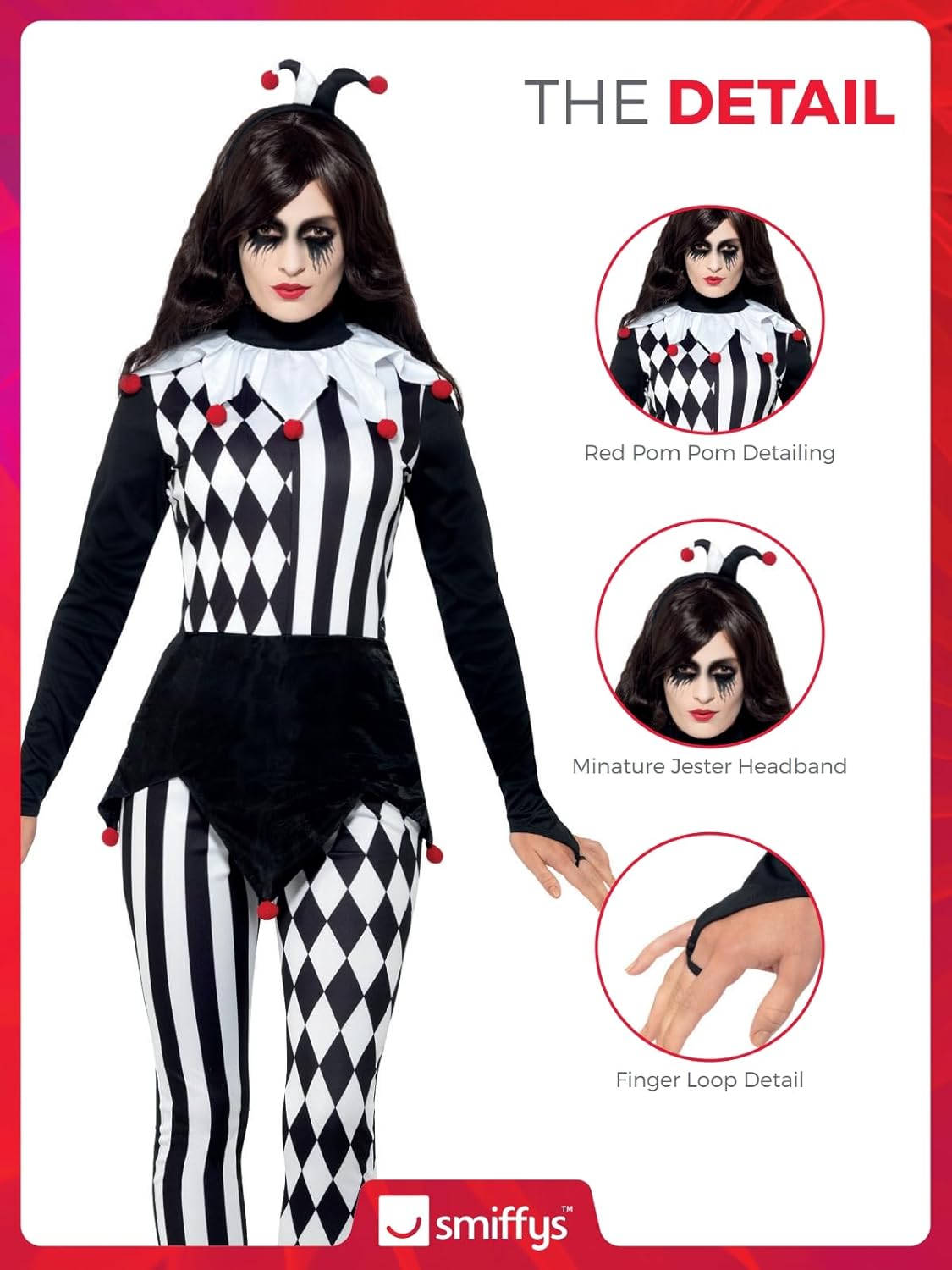 Smiffys Women's Halloween Female Jester Costume