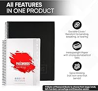 Vista 6 de Mini libro de contraseñas en espiral con pestañas alfabéticas