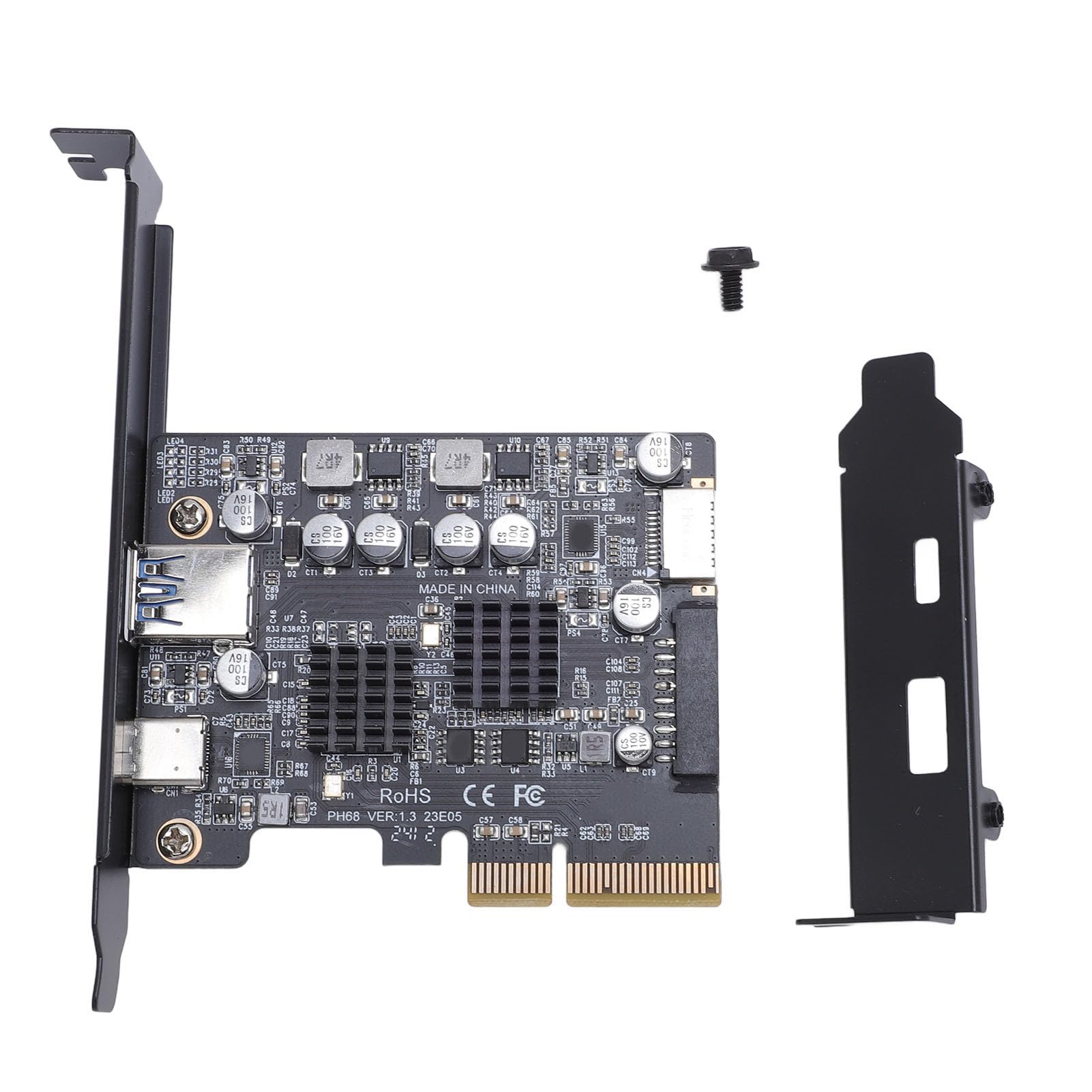 Yosoo Health Gear Scheda di Espansione PCIe A USB 3.2 PCB Scheda di Espansione USB PCI Express 3.0 10 Gbps con A Tipo C Tipo E 19 Pin 20 Pin per Aggiornamento PC Desktop Ed del Pannello Frontale