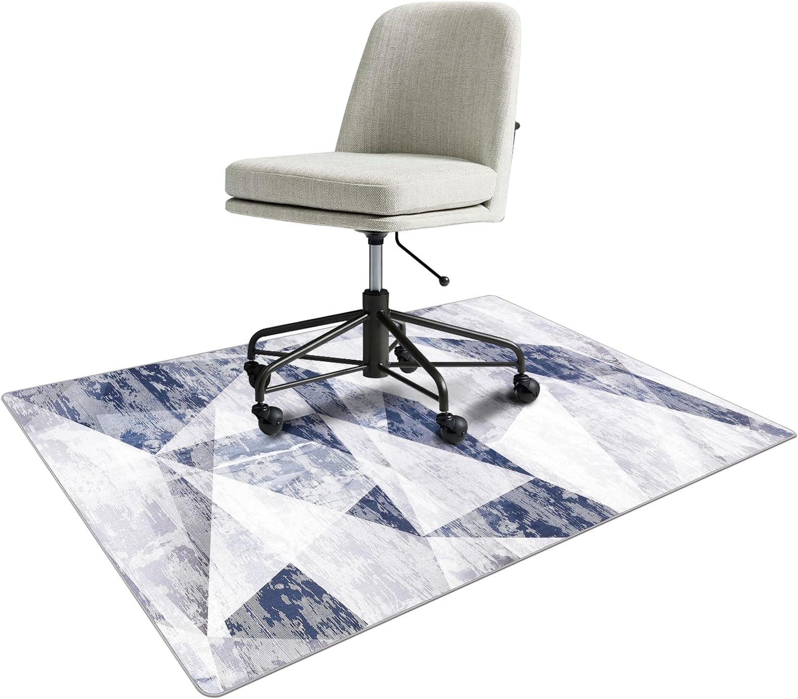 Topotdor Home Office Chair Mat for Hardwood Floor,35"ร60" Geometric Rectangle Computer Rolling Chair Mat Anti-Slip Washable for Tile Floor Protector (Grey)