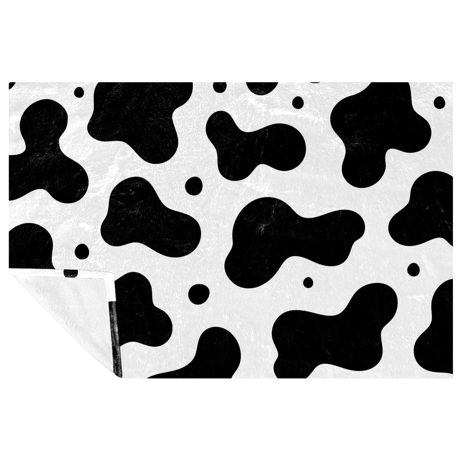 Couverture douce lit et canapé plaid peau de vache chaud 150x100cm