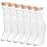 Falari Women Diabetic Socks Diabetes Edema and Circulatory Loose Fitting Cotton Crew Socks - 6 Pairs (Quarter Height - White, 9-11)