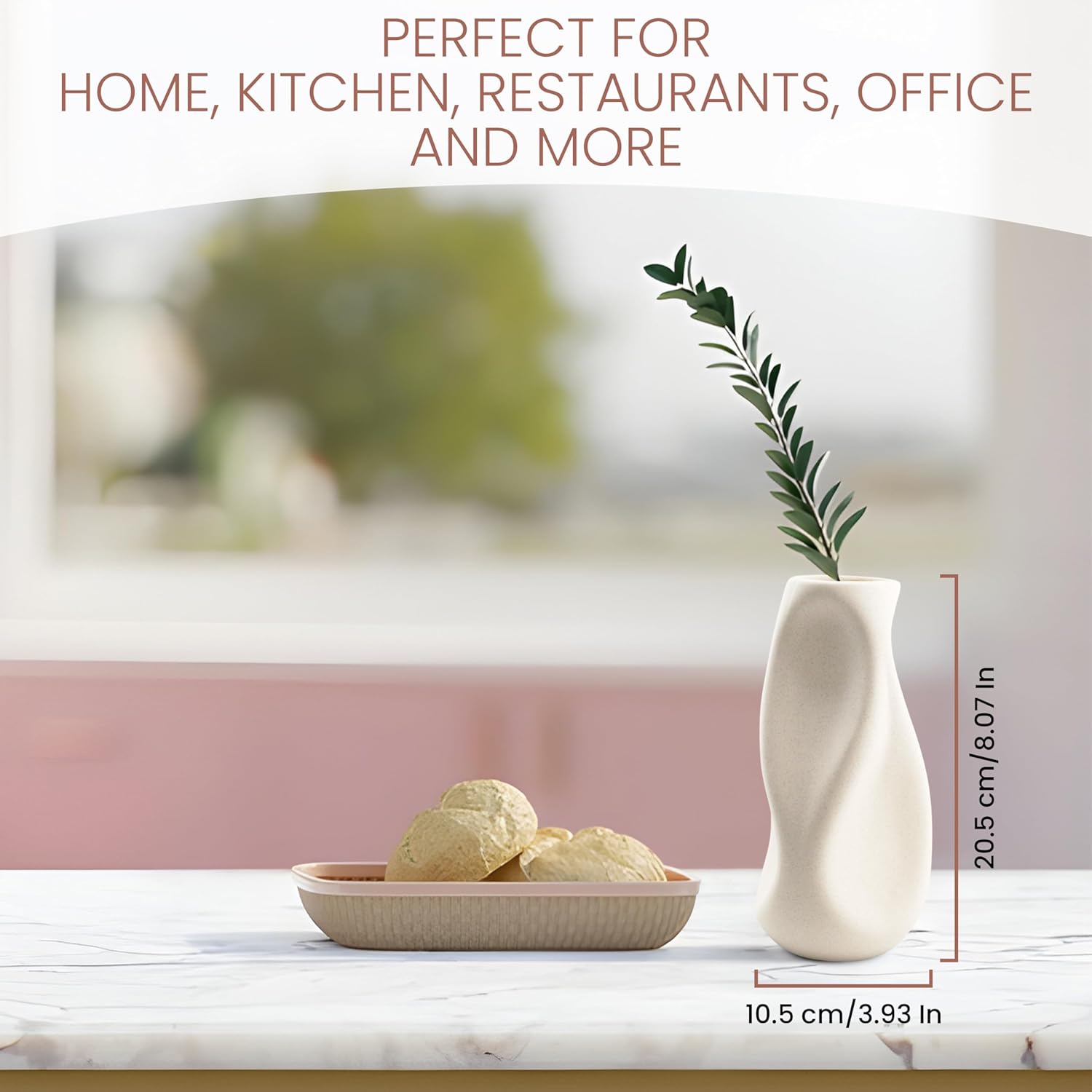 Elegant Small Ceramic Vase Home Decor Flower Vase, Ideal for Displaying Delicate Blooms as a Bud Vase, Perfect Addition to Any Room, Bedroom, Office, Living Room, Bathroom and More.